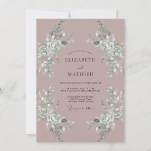 Invitation Mariage Romantique Élégant Mauve