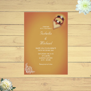 Invitation Mariage Romantique en Terre Cuite Élégant Moderne