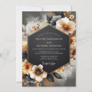 Invitation Mariage Romantique et Ambiance Maussade aux Fleurs