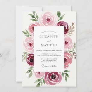 Invitation Mariage Romantique et Délicat Marron