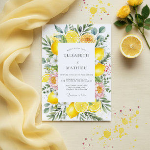 Invitation Mariage Romantique Fleur de Citron Jaune