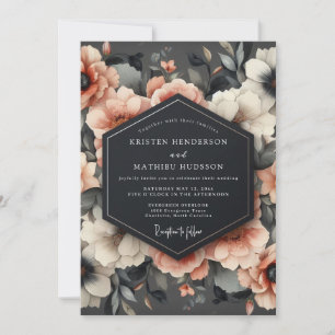Invitation Mariage Romantique Fleur de Corail