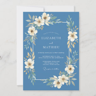 Invitation Mariage Romantique Fleur de Pervenche