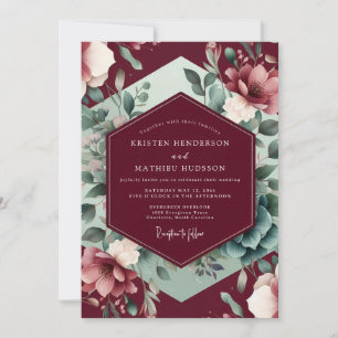 Invitation Mariage Romantique Fleurie de Bourgogne