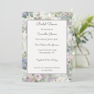 Invitation Mariage Romantique Fleuriste Lavande Violette