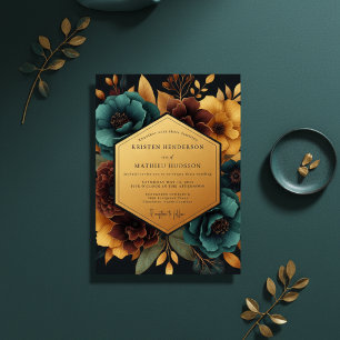 Invitation Mariage Romantique Fleuriste Opulent de Teal