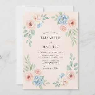 Invitation Mariage Romantique Gracieux aux Pêches