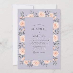 Invitation Mariage Romantique Impressionniste Lilas