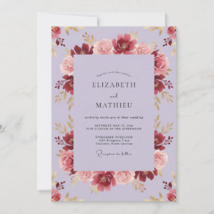 Invitation Mariage Romantique Lavande Luxuriant