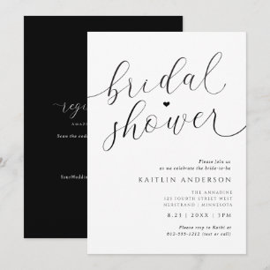 Invitation Mariage Romantique Moderne Noir et Blanc