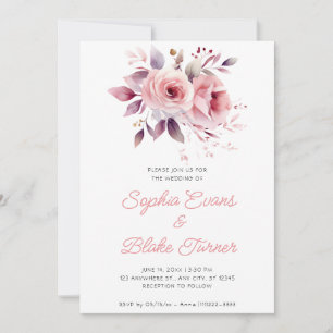 Invitation Mariage Romantique Moderne Roses Roses Blanches