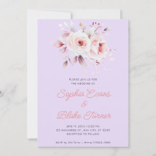Invitation Mariage Romantique Moderne Roses Roses Légèrement