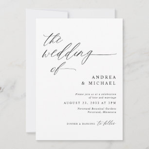 Invitation Mariage romantique moderne tout en un