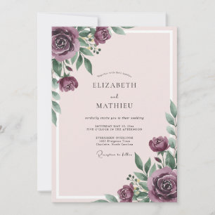 Invitation Mariage Romantique Prune Humeur