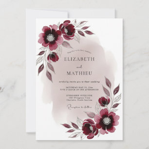 Invitation Mariage Romantique Rêveur Bourguignon