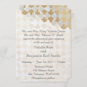 Invitation Mariage romantique rustique   Mosaïque Faux Gold F
