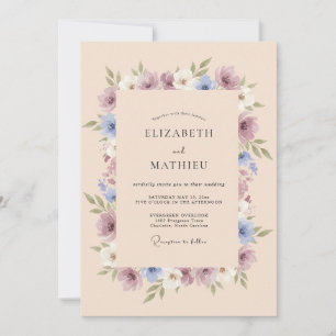 Invitation Mariage Romantique Sérène Abricot