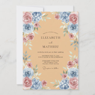 Invitation Mariage Romantique sous une Arche Fleurie de Pêche
