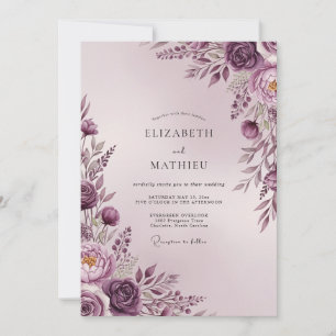 Invitation Mariage Romantique Sublime Mauve