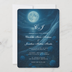 Invitation Mariage romantique sur la plage au clair de lune