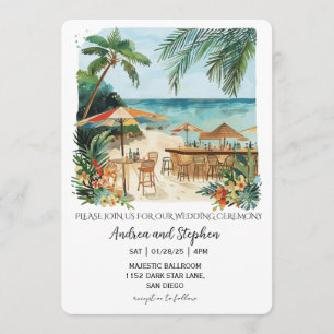 Invitation Mariage romantique sur une île tropicale