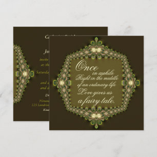 Invitation Mariage romantique vintage dentelle conte de fées