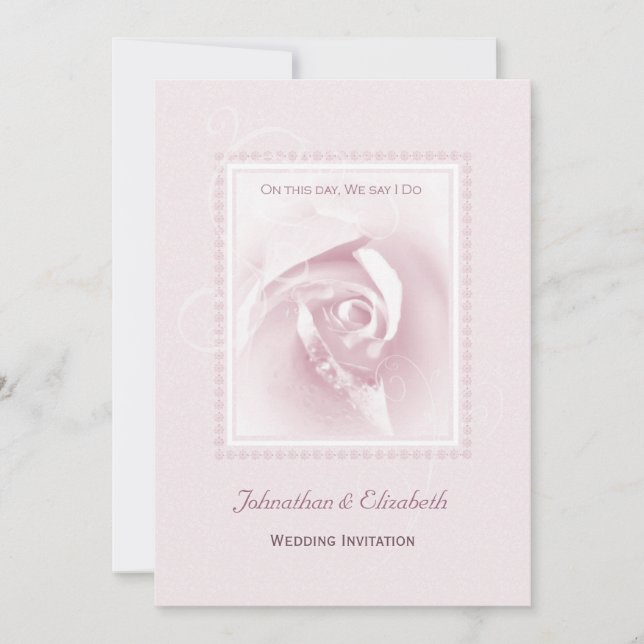 Invitation Mariage rose (Devant)