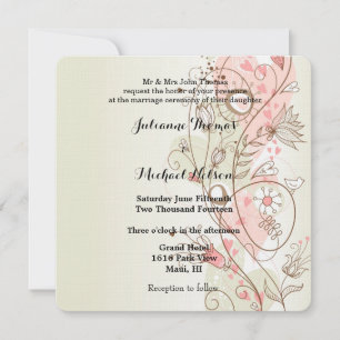 Invitation Mariage rose