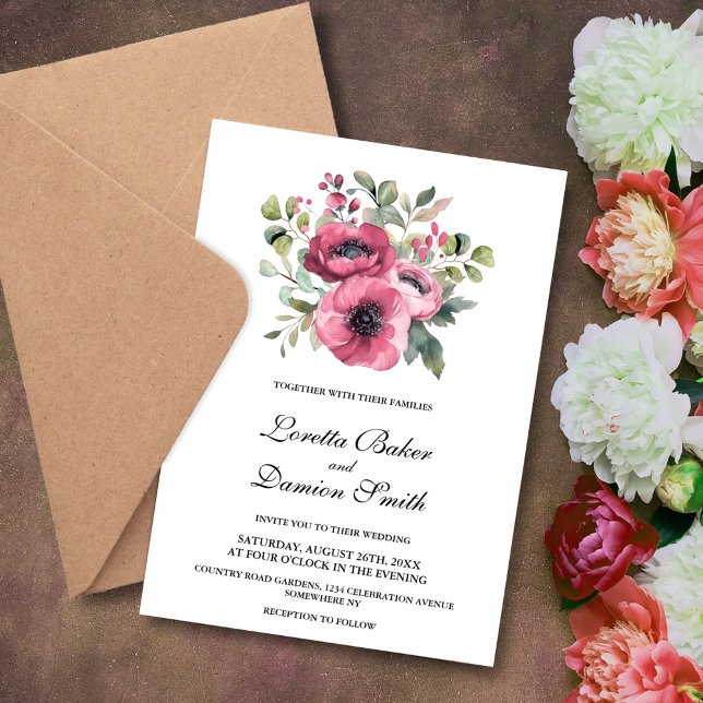 Invitation Mariage rose (Créateur téléchargé)