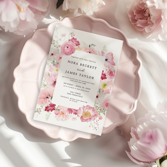 Invitation Mariage rose (Créateur téléchargé)