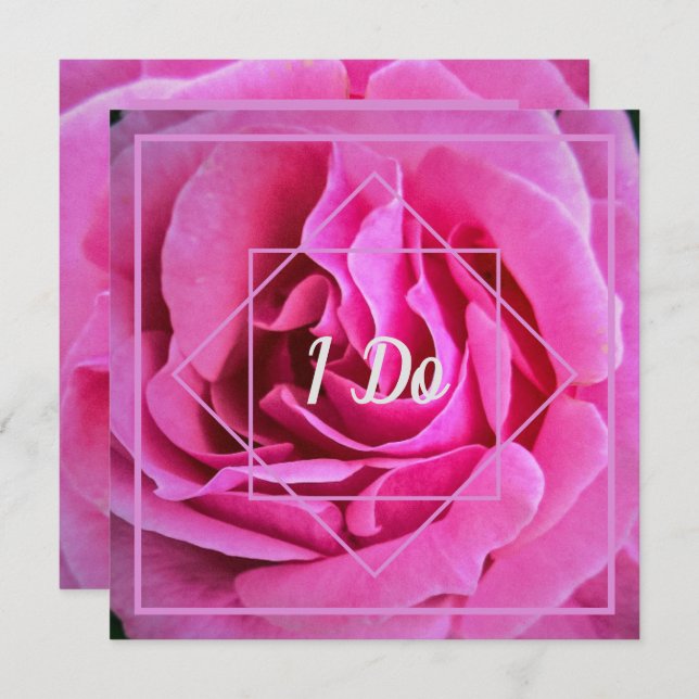 Invitation Mariage rose (Devant / Derrière)