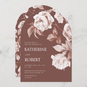 Invitation Mariage Rose botanique moderne