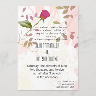 Invitation mariage rose charmant et vibrant
