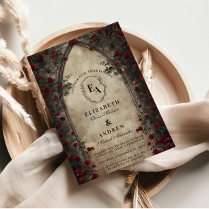 Invitation Mariage Rose d'arcade sombre