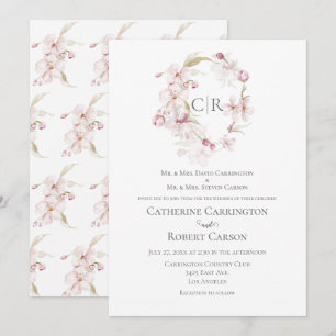 Invitation Mariage rose de script floral
