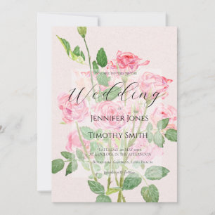 Invitation mariage rose élégant