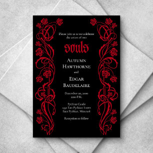 Invitation Mariage Rose élégant gothique