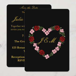 Invitation Mariage Rose et Noir