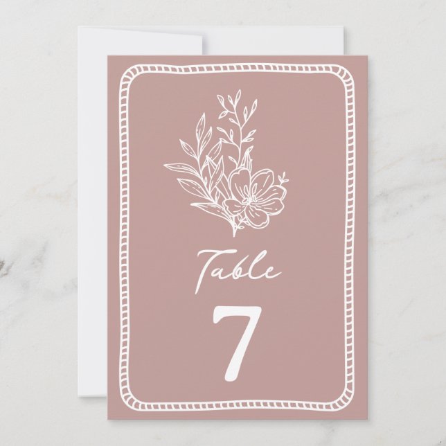 Invitation Mariage rose floral (Devant)