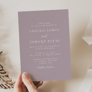 Invitation Mariage rose foncé simple moderne