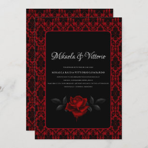 Invitation Mariage Rose gothique foncé
