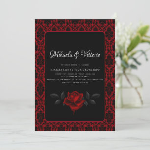 Invitation Mariage Rose gothique foncé