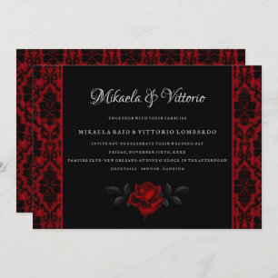 Invitation Mariage Rose gothique foncé