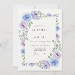 Invitation Mariage Rose Lavande Rêveuse de Printemps