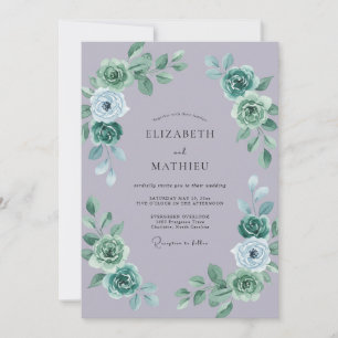 Invitation Mariage Rose Lilas Pâle Menthe