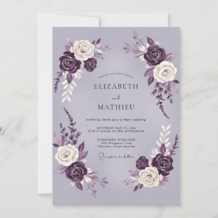 Invitation Mariage Rose Luxueuse Plum