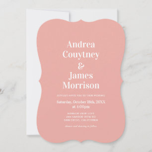 Invitation Mariage Rose Moderne