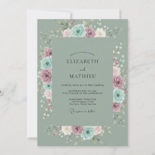 Invitation Mariage Rose Mousse de Mer