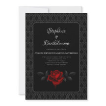 Mariage Rose noire damassée gothique