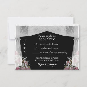 Invitation Mariage rose pâle et gris poussiéreux RSVP Invitat